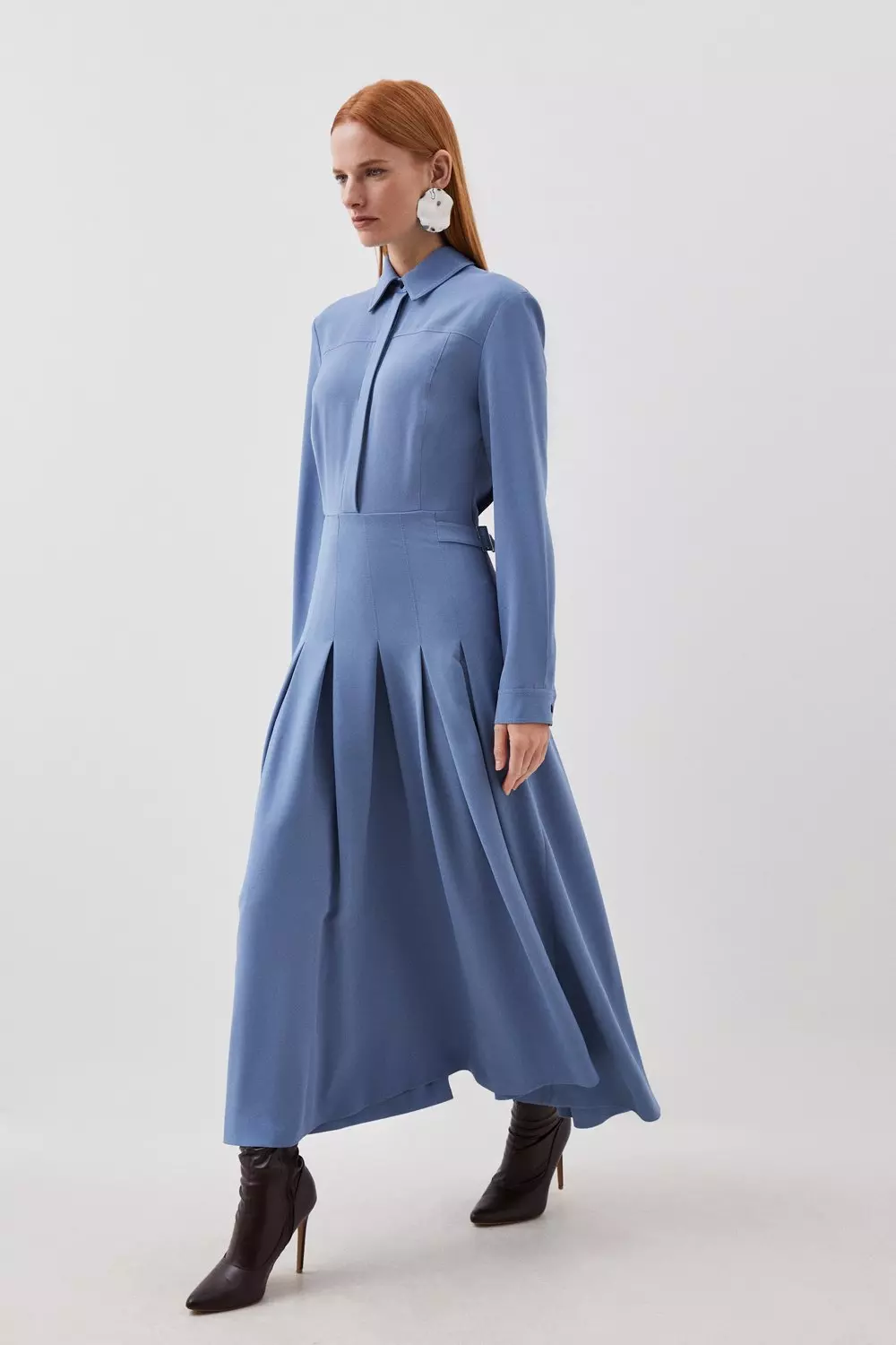 Midi jersey dress with cheap sleeves